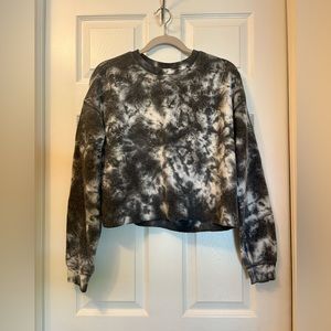 Women’s Wild Fable Dark Gray & White Tie Dye Sweatshirt